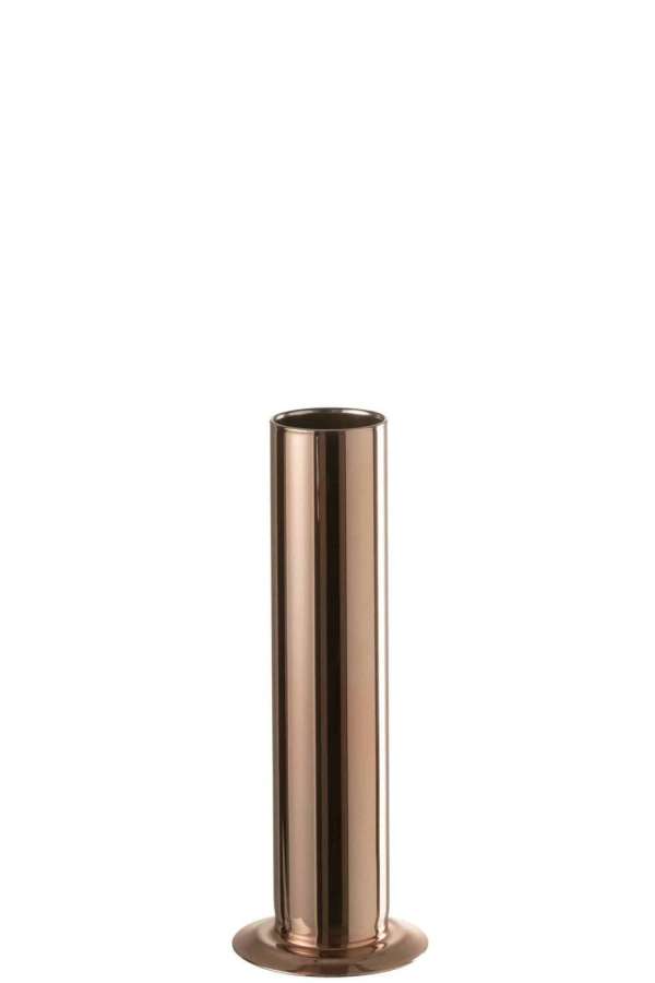 VASE TUBE GLASS COPPER SMALL