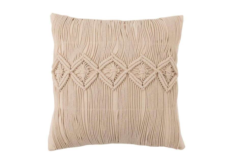 CUSHION COSY COTTON BEIGE LARGE