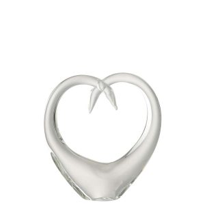 PAPERWEIGHT HEART GLASS TRANSPARENT LARGE