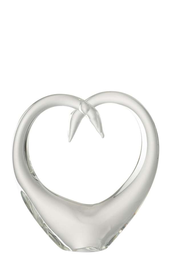 PAPERWEIGHT HEART GLASS TRANSPARENT LARGE