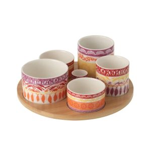 APPETIZER SET CERAMIC PURPLE/RED LARGE