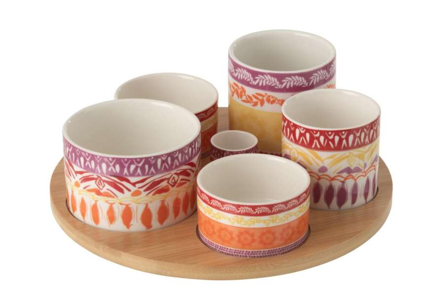 APPETIZER SET CERAMIC PURPLE/RED LARGE