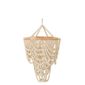 LAMP SHADE BEADS WOOD NATURAL