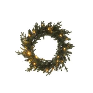 WREATH 20 LED ARTIFICIAL ROUND  DARK GREEN LARGE