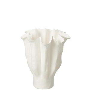 VASE CALYX CERAMIC WHITE MEDIUM