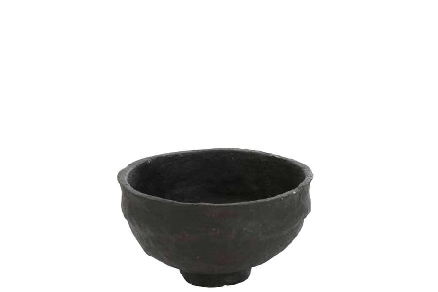BOWL PAPER MACHE BLACK LARGE