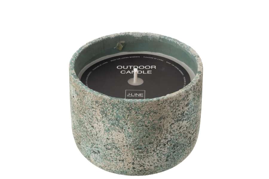 OUTDOOR CANDLE 47H ROUND PARAFFIN TURQUOISE LARGE