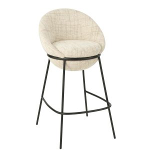 BAR STOOL IRON BEIGE/BLACK