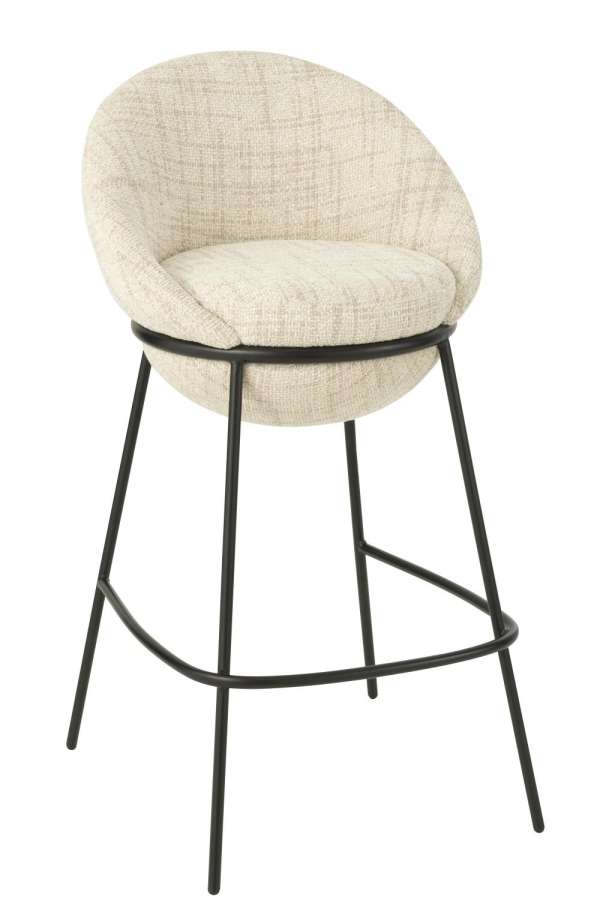 BAR STOOL IRON BEIGE/BLACK