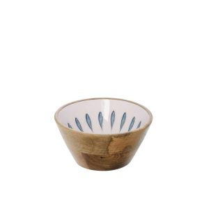 BOWL MANGO WOOD DARK BLUE/WHITE MEDIUM