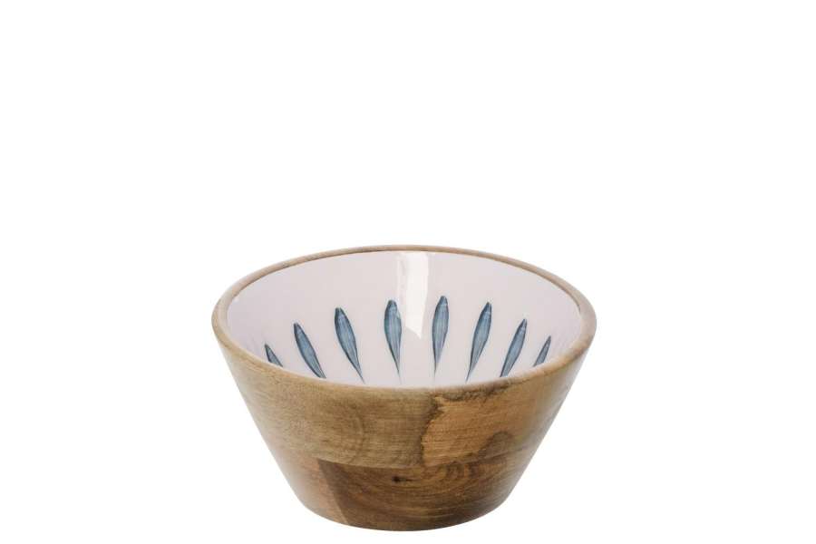 BOWL MANGO WOOD DARK BLUE/WHITE MEDIUM
