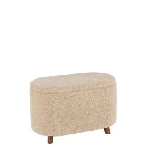 STOOL STORAGE TEDDY POLYESTER BEIGE