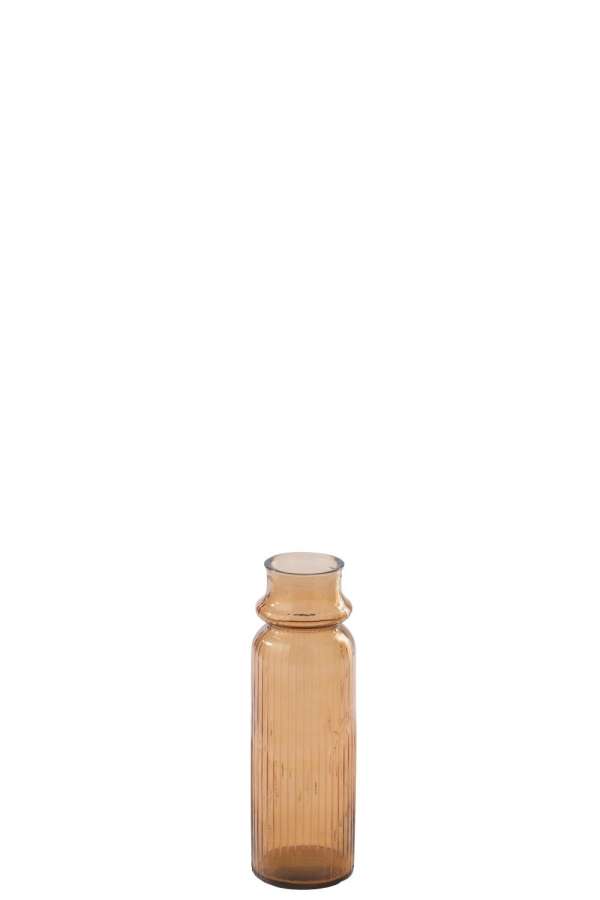 VASE  STRIPED GLASS ORANGE