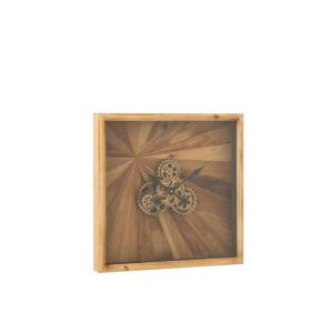 WALL CLOCK SQUARE MDF NATURAL SMALL