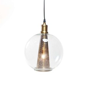 Lampe Tak Kjegle Glass/Metall 25X32Cm