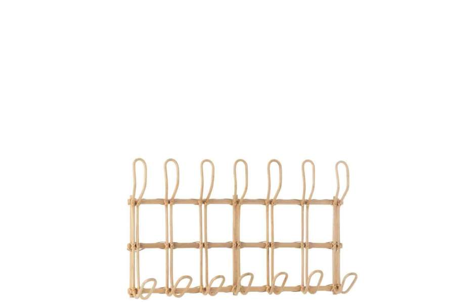 COATRACK ELLEN 6 HOOKS RATTAN NATURAL