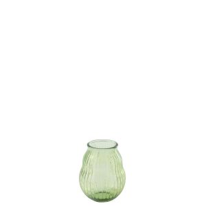 HURRICANE ROUND STRIPED GLASS LIGHT GREEN