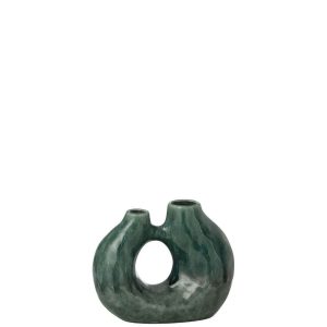 VASE JEANNE STONEWARE DARK GREEN SMALL
