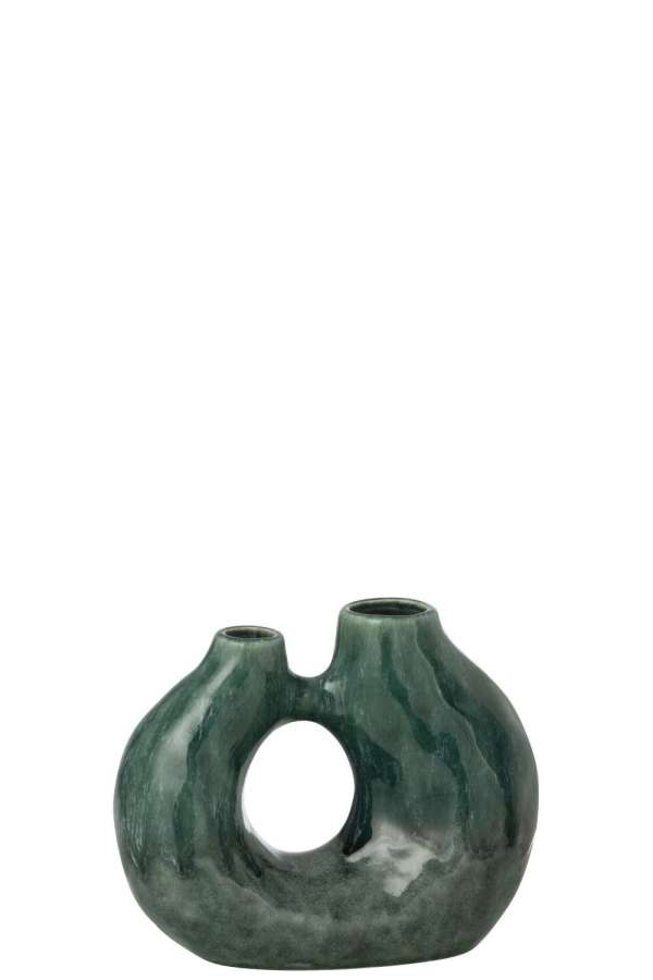 VASE JEANNE STONEWARE DARK GREEN SMALL