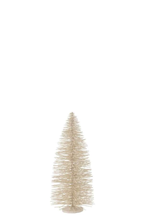 CHRISTMAS TREE DECO GLITTERS WOOD WHITE LARGE