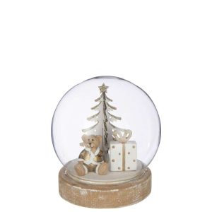 BALL LED BEAR PLYWOOD WHITE/GOLD COLORED