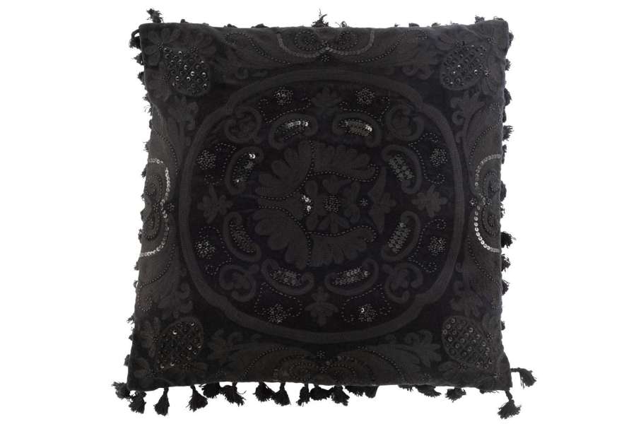 CUSHION MOROCCAN COTTON BLACK
