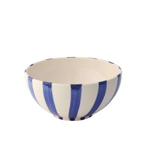 BOWL FISH STRIPED CERAMIC DARK BLUE LARGE