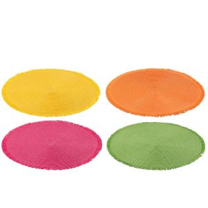 PLACEMAT ROUND PAPER MIX ASSORTMENT OF 4