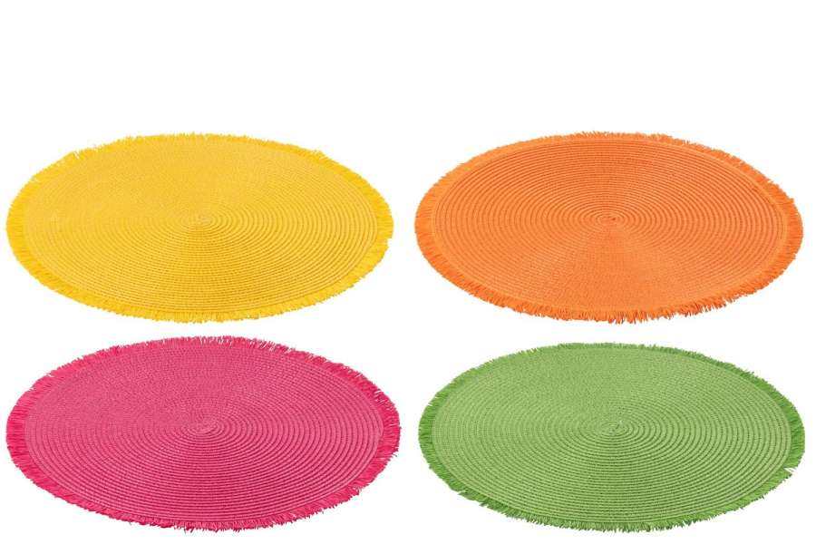 PLACEMAT ROUND PAPER MIX ASSORTMENT OF 4