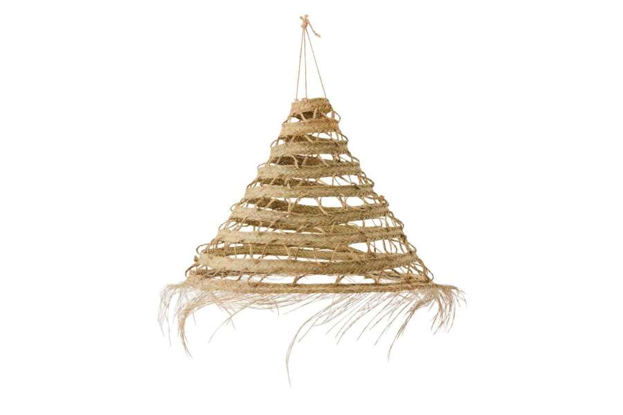LAMP SHADE BRAIDED + FRINGES GRASS NATURAL SMALL