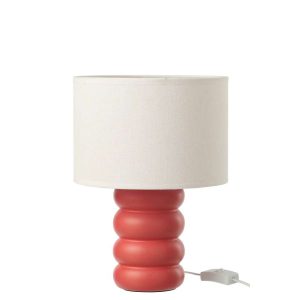 TABLE LAMP EVA LINEN RED