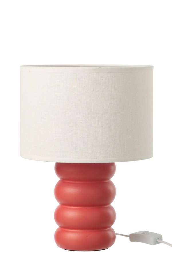 TABLE LAMP EVA LINEN RED