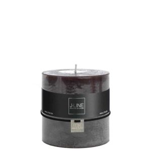 CYL. CANDLE BROWN/BLACK -64H