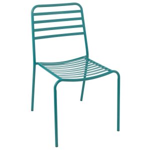 GARDEN CHAIR STRIPED METAL TURQUOISE