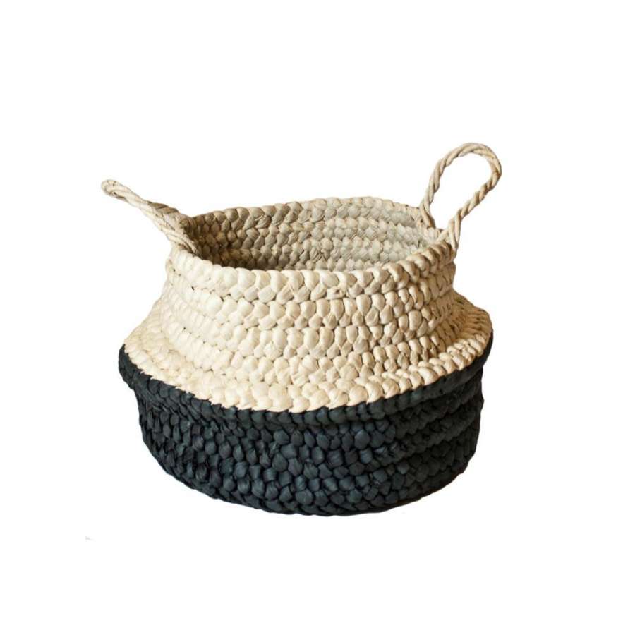 Kurv Mais Natur/Sort 32X29Cm