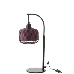 TABLE LAMP LANTERN METAL PURPLE