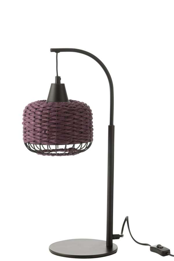 TABLE LAMP LANTERN METAL PURPLE