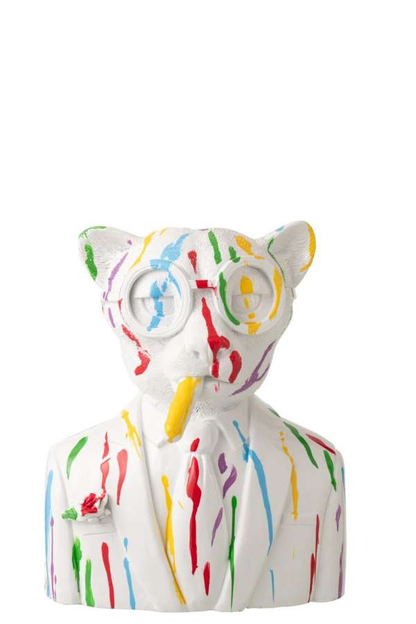 LEOPARD PAINT SPOTS RESIN WHITE/MULTICOLORED