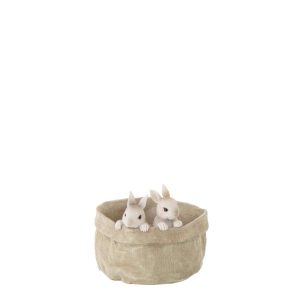RABBIT IN POT LIMEPOWDER BEIGE/WHITE