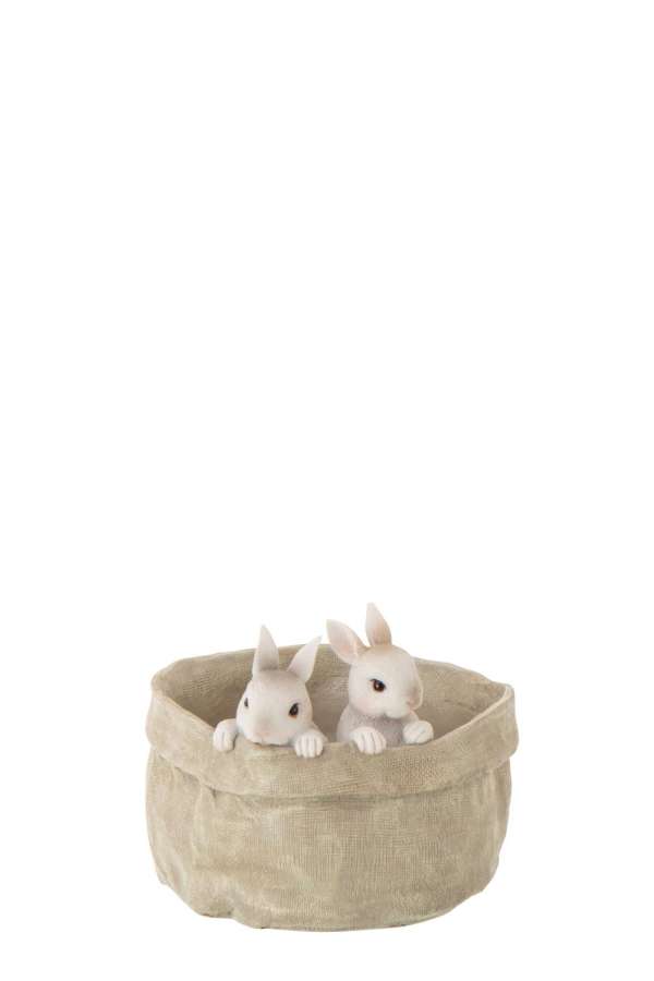 RABBIT IN POT LIMEPOWDER BEIGE/WHITE