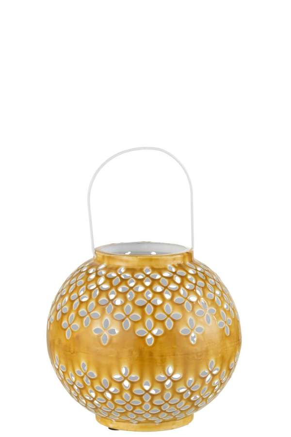 LANTERN BALL PERFORATED IRON OCHRE
