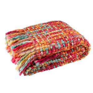 BLANKET KNITTED ACRYLIC MULTICOLORED