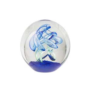 PAPERWEIGHT BALL GLASS BLUE/GREEN LARGE