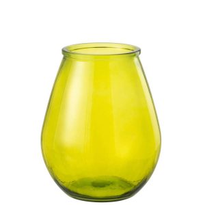 VASE EGG GLASS YELLOW LARGE