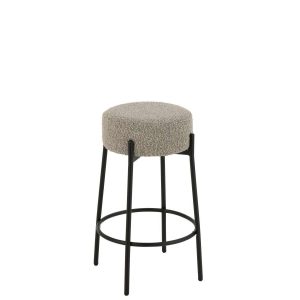 BAR STOOL BOUCLE PLYWOOD/POLYESTER GREY/BLACK