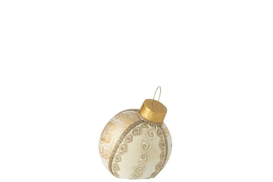 BAUBLE DECORATION PATTERNS POLYFOAM/TEXTILE GOLD MEDIUM