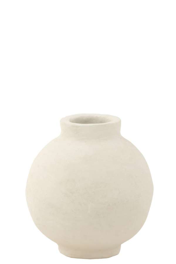 POT SMOOTH SPHERE PAPER MACHE WHITE