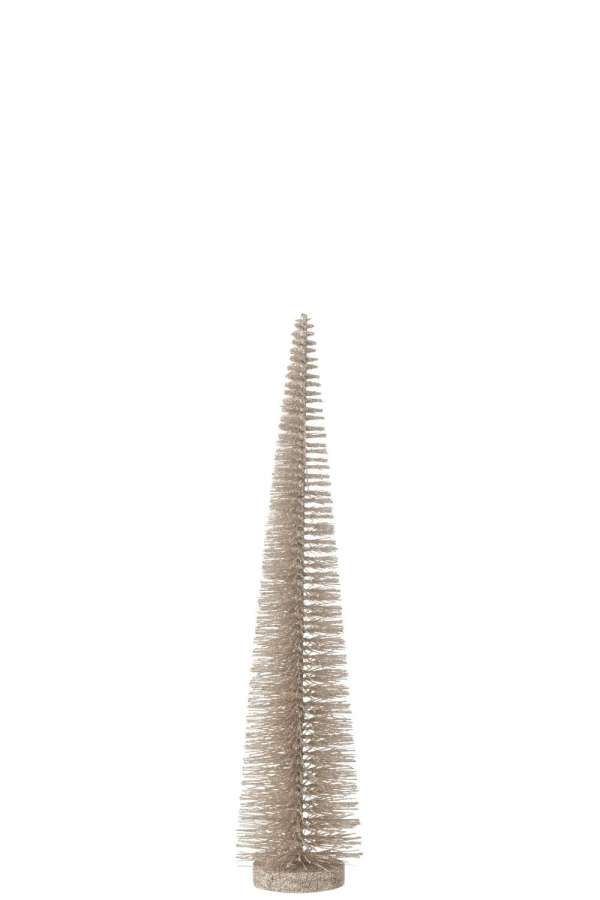 CHRISTMAS TREE DECO GLITTERS PLASTIC GREIGE MEDIUM