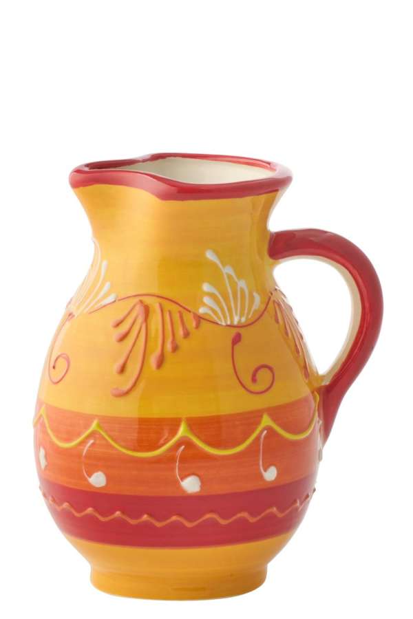 PITCHER CERAMIC ORANGE/RED
