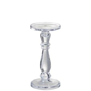 CANDLESTICK/CANDLE HOLDER LETI GLASS TRANSPARENT MEDIUM